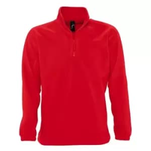 Image of SOLS Ness Unisex Zip Neck Anti-Pill Fleece Top (L) (Red)
