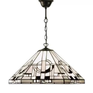 Image of Metropolitan 1 Light Medium Ceiling Pendant Dark Bronze, Tiffany glass, E27