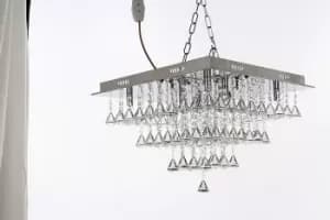 Image of Parma 8 Light Square Flush Polished Chrome Square Ceiling Fitting