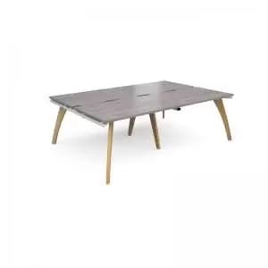 Image of Fuze double back to back desks 2400mm x 1600mm - white frame and grey