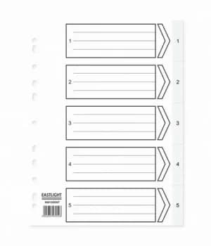 Image of ValueX Index 1-5 A4 PP White
