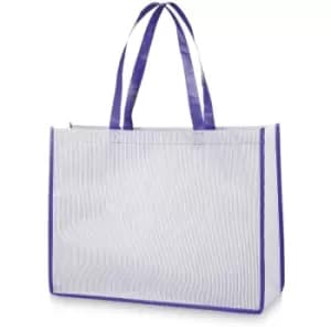 Image of Bullet Stripy Shopper (One Size) (Purple) - Purple