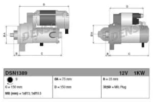 Image of Denso DSN1389 Starter Motor