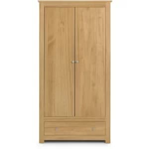 Image of Rosella 2 Door 1 Drawer Combi Wardrobe Waxed Pine