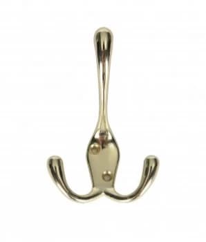 Image of Wickes Three Pronged Screwed Hook - Brass