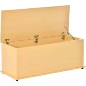 Image of Chipboard Storage Box Chest Trunk Wooden Container with Lid - Burlywood - Homcom