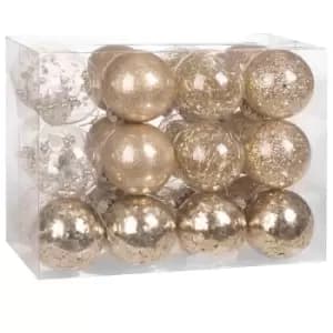 Image of Weihnachtsbaumkugeln Champagner 24-tlg. 8cm