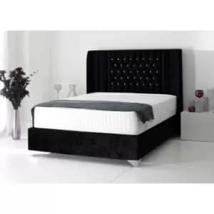 Image of Alexis Bed King Plush Velvet Black