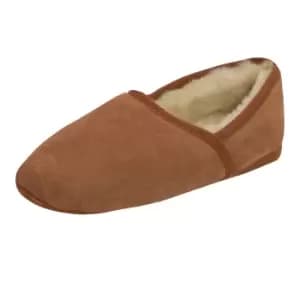 Image of Eastern Counties Leather Mens Full Sheepskin Turn Slippers (8 UK) (Chestnut)