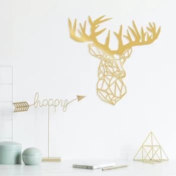 Image of Deer3 - Gold Gold Decorative Metal Wall Accessory