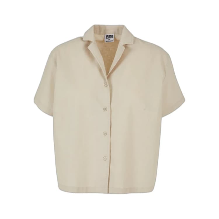 Image of Urban Classics Shirt mixed linen large sizes woman Urban Classics Beige Female 4XL