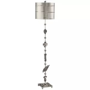 Image of Floor Lamp Silver Leaf Silhouettes Aged Silver LED E27 100W