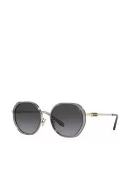 Image of Coach Round Sunglasses - Transparent Grey / Shiny Light