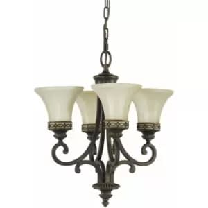Image of Loops - 4 Bulb Chandelier Hanging Pendant LIght Walnut LED E27 100W Bulb