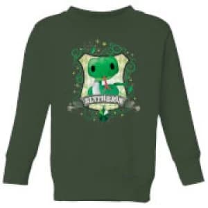 Image of Harry Potter Kids Slytherin Crest Kids Sweatshirt - Forest Green - 9-10 Years