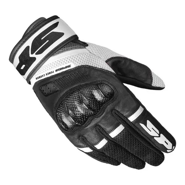 Image of Spidi Power Carbon Gloves Black White Size 3XL