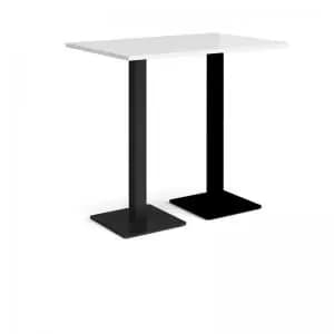 Image of Brescia rectangular poseur table with flat square Black bases 1200mm x