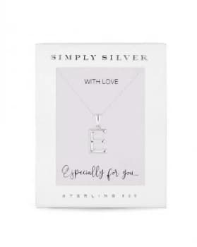 Image of Simply Silver Alphabet Necklace Letter E