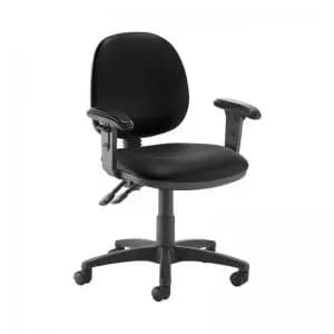 Image of Jota medium back PCB operators chair with adjustable arms - Nero Black