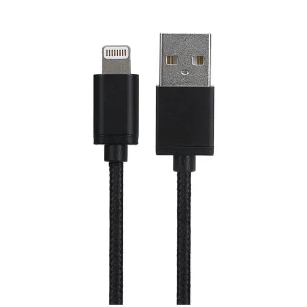 Image of Maplin Maplin Lightning to USB-A Cable - Black, 1m MAP-USB2P-AMLM-1M