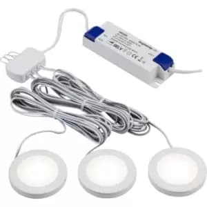 Image of LED Dimmable Under Cabinet Lights in White - Pack of 3 - 3000K 230V IP20 2.5W