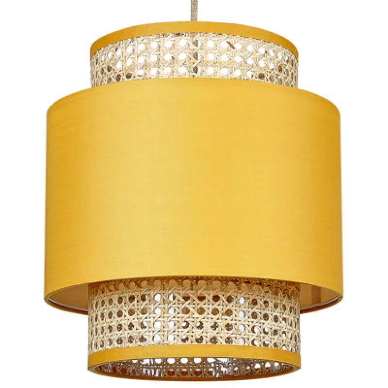 Image of Beliani Pendant Lamp Boeri Rattan Mustard