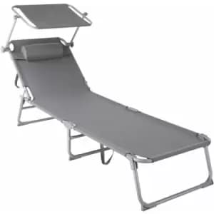 Image of Tectake Sun Lounger Chloe Grey