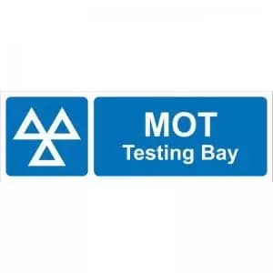 Image of MOT Testing Bay’ Sign; Rigid PVC Board 600mm x 200mm