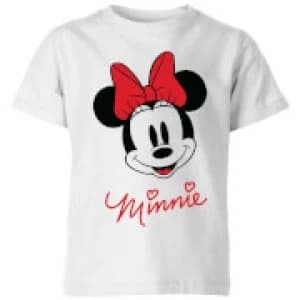 Image of Disney Minnie Face Kids T-Shirt - White - 9-10 Years
