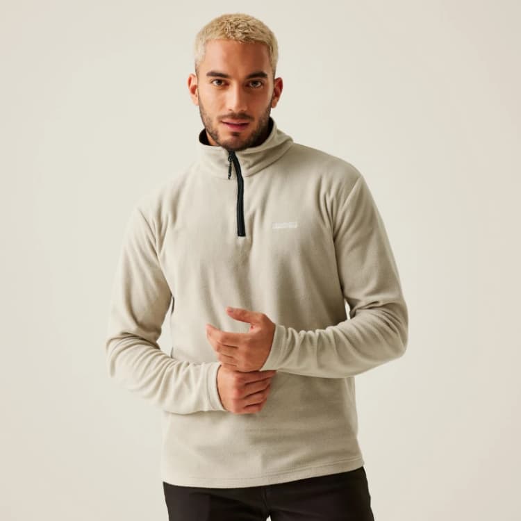 Image of Regatta Regatta Men 'Thompson' Lightweight Half Zip Fleece in Light Grey Size: Small Light Grey S Male 5063019763552