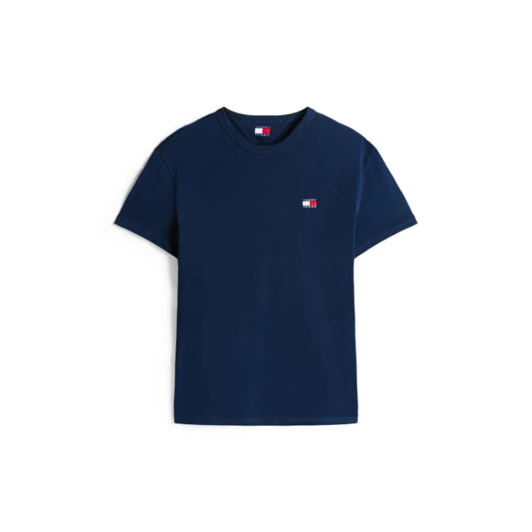 Image of Tommy Jeans Crew Neck T-Shirt with Logo Badge Navy Men L;M