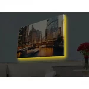 Image of 4570HDACT-088 Multicolor Decorative LED Lighted Canvas Painting