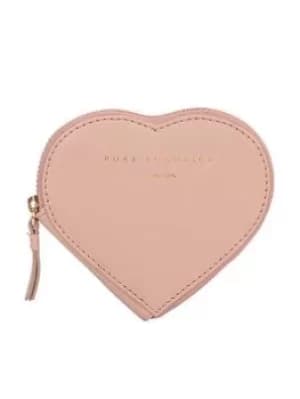 Image of Pure Luxuries London Pure Luxuries Leather Heart Coin Purse, Pink, Women