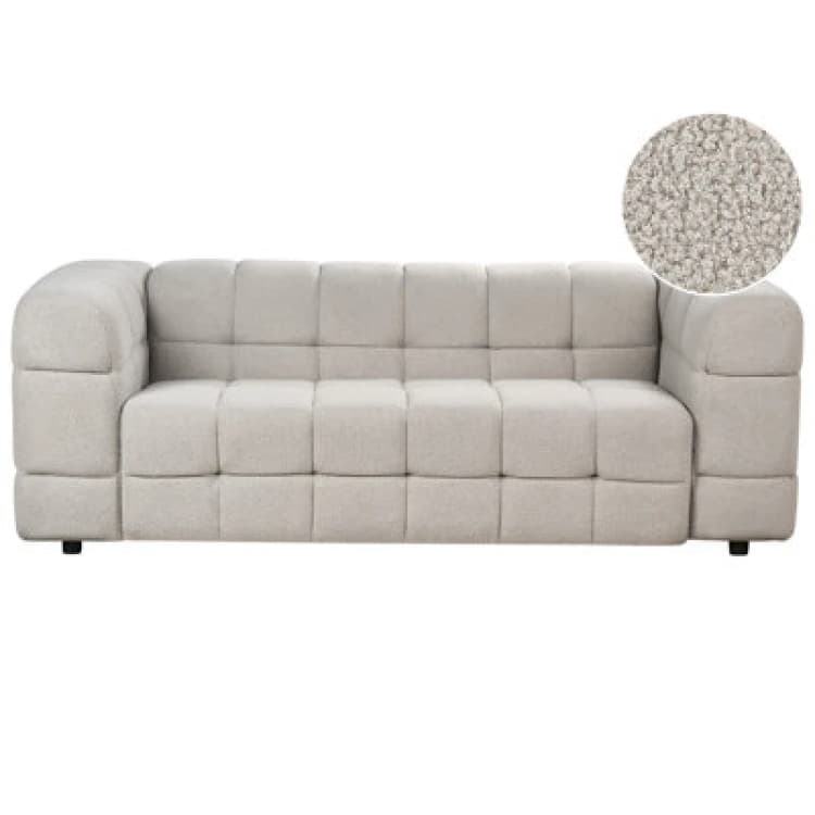 Image of Beliani Sofa 3 Seater Mullola Boucle Grey