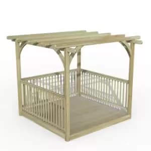 Image of Forest Garden Ultmia Pergola and Decking Kit 2.4m with 3 x Balustrade