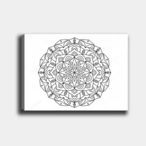 Image of MANDALA16 White Black Decorative Canvas Painting