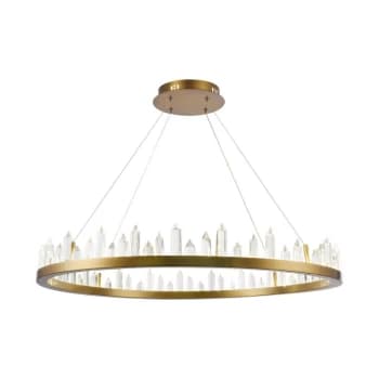 Image of Gletscher Integrated LED Ceiling Pendant Lamp Brass & Crystal