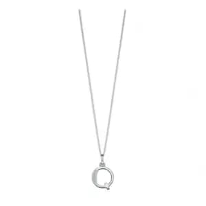 Image of Beginnings Sterling Silver Art Deco Initial Q Cubic Zirconia Pendant P4739C