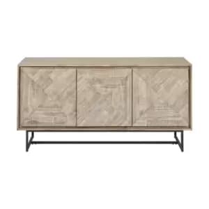 Image of Olivia's Martha Acacia Wood 3 Door Sideboard