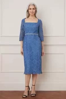 Image of Lace Embellished Waist Midi Dress