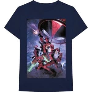 Image of Marvel Comics - Deadpool Family Mens Large T-Shirt - Navy Blue
