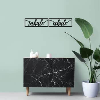 Image of Inhale Exhale - Black Decorative Metal Wall Accessory