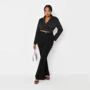 Image of Missguided Plus Split Hem Flare - Black