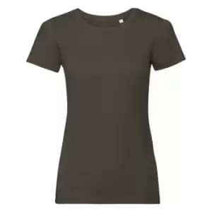 Image of Russell Womens/Ladies Organic Short-Sleeved T-Shirt (XS) (Dark Olive)