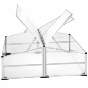 Image of Tectake Garden Cold Frame In Aluminum With Lockable Roof White