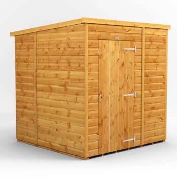 Image of 6x6 Power Windowless Pent Garden Shed - Brown