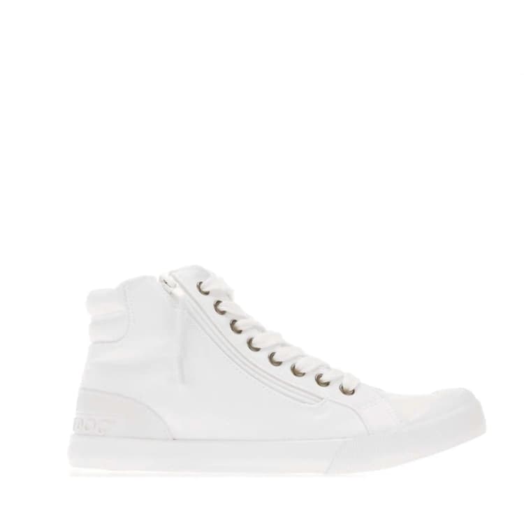 Image of Rocket Dog Jazzin Hi Canvas Pumps - White White 3