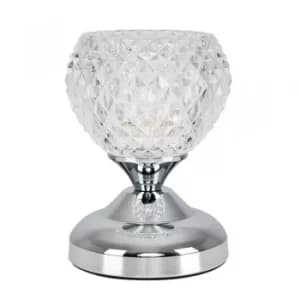 Image of Mini Chrome Touch Table Lamp With Cut Glass Shade