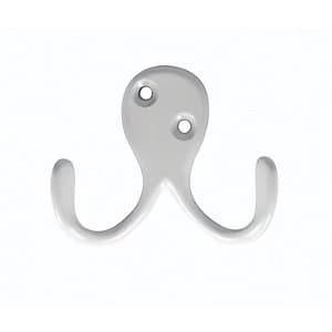 Image of Wickes Two Pronged Screwed Hook White