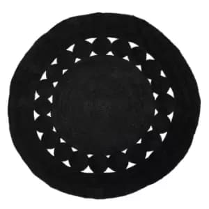 Image of Interiors By Ph Round Jute Rug Black